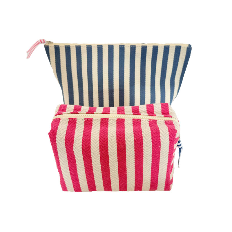 awning stripe cosmetic bag